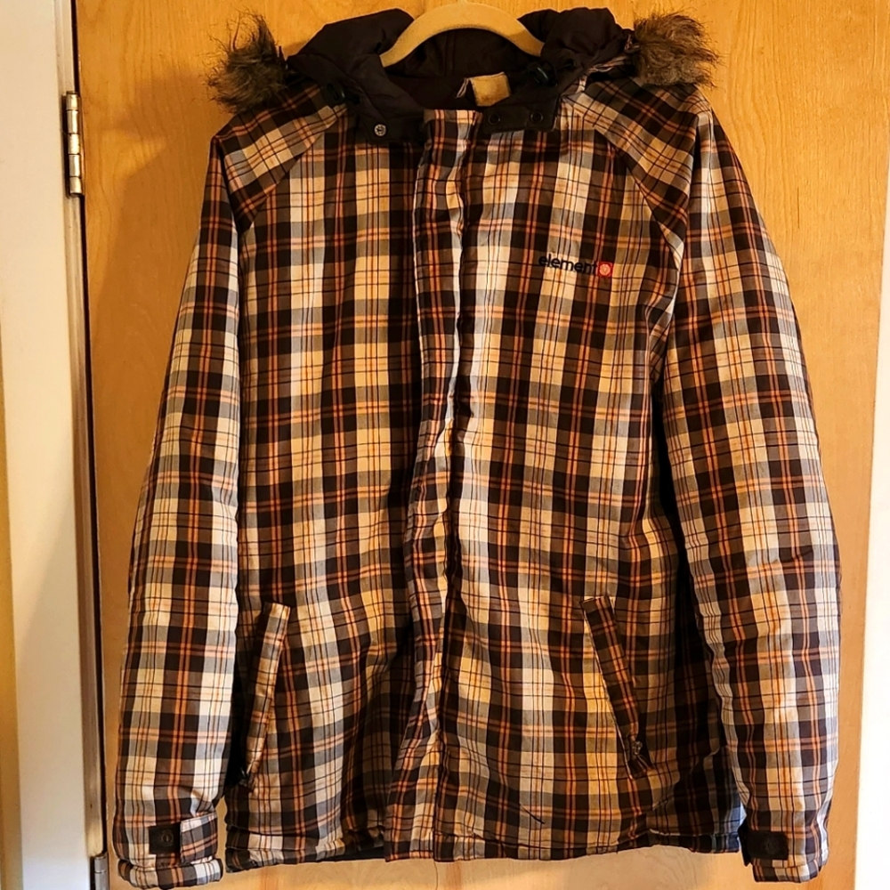 Element Reversible Plaid Skater & Snowboarder jacket - MEDIUM